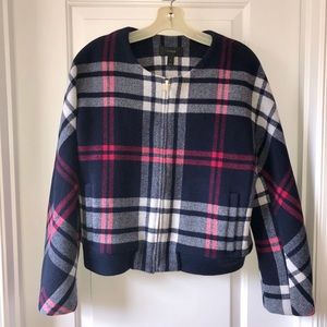 J Crew women’s plaid bomber jacket